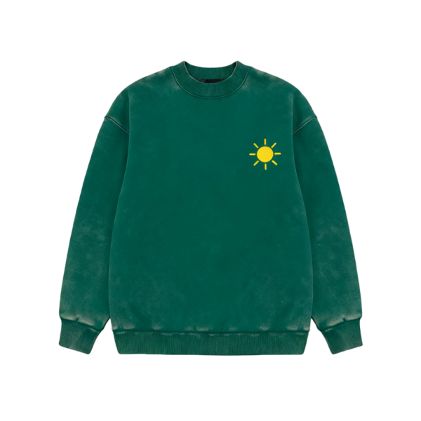 Acid-Washed Vintage Crewneck Sweatshirt with Distressed Details