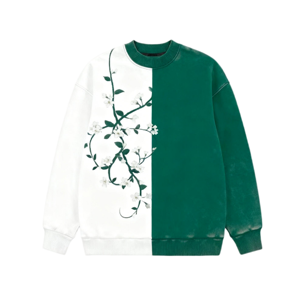 Vintage Acid-Washed Distressed Crewneck Sweatshirt